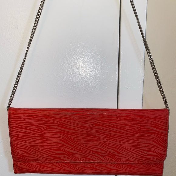 Carlos Falchi Zebra Print Clutch in Coral - Picture 4 of 12